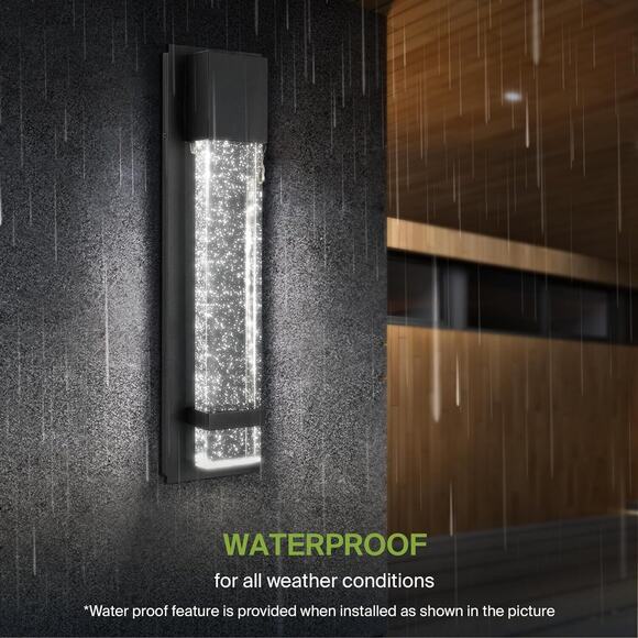 ASD LED 13 Inch Crystal Seeded Bubble Glass Wall Sconce | 12W 120V 500LM 3000... - Picture 1 of 4